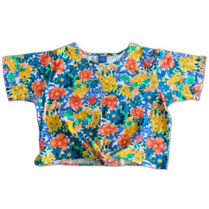 Vintage New Moves Colorful Floral Crop Top Girls' 14-16